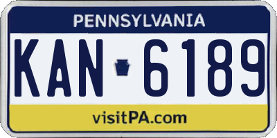 PA license plate KAN6189