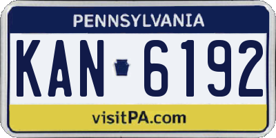 PA license plate KAN6192