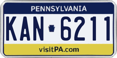 PA license plate KAN6211