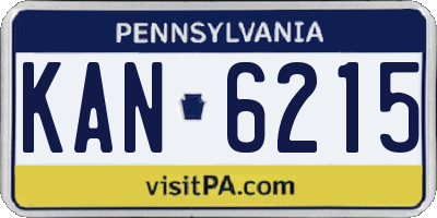 PA license plate KAN6215