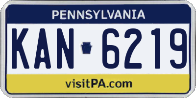 PA license plate KAN6219