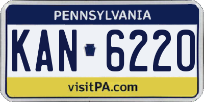 PA license plate KAN6220