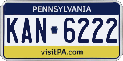 PA license plate KAN6222