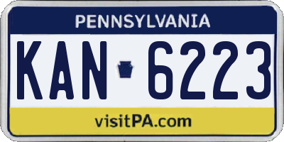 PA license plate KAN6223