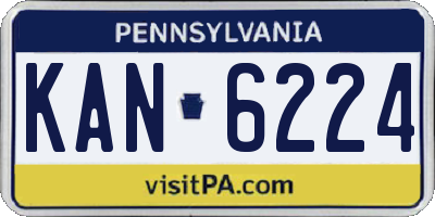 PA license plate KAN6224