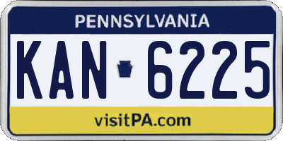 PA license plate KAN6225