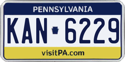 PA license plate KAN6229