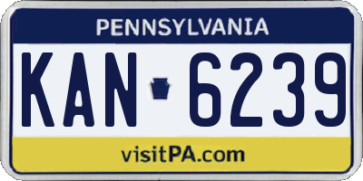 PA license plate KAN6239