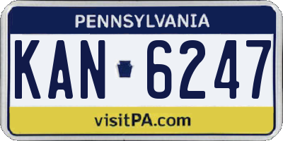 PA license plate KAN6247