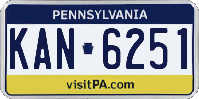 PA license plate KAN6251