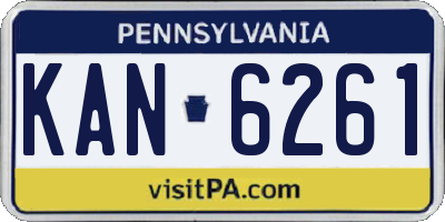 PA license plate KAN6261