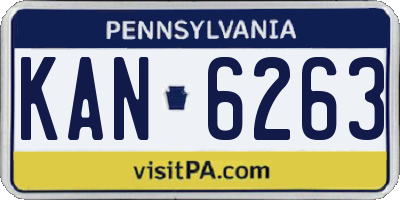 PA license plate KAN6263