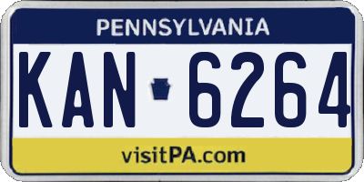 PA license plate KAN6264