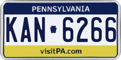 PA license plate KAN6266