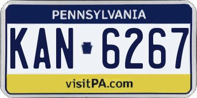 PA license plate KAN6267