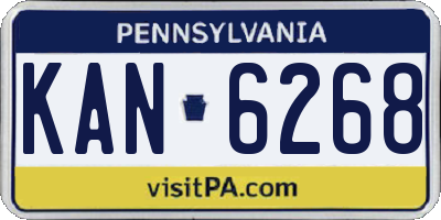 PA license plate KAN6268