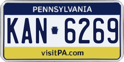 PA license plate KAN6269