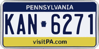 PA license plate KAN6271