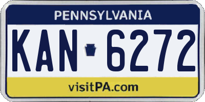 PA license plate KAN6272