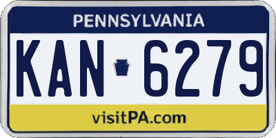 PA license plate KAN6279