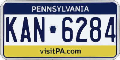 PA license plate KAN6284