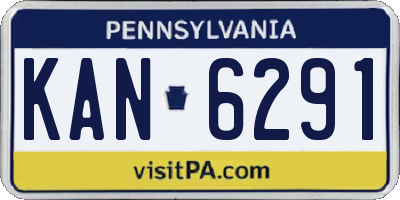 PA license plate KAN6291