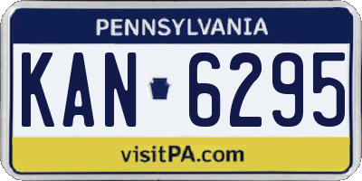 PA license plate KAN6295