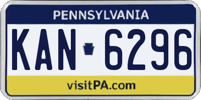 PA license plate KAN6296