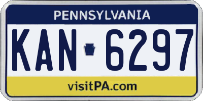 PA license plate KAN6297