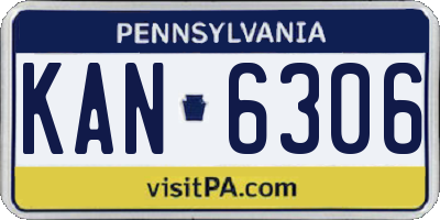 PA license plate KAN6306