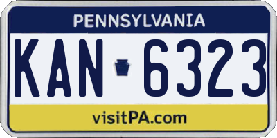 PA license plate KAN6323