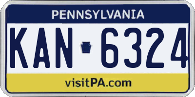 PA license plate KAN6324