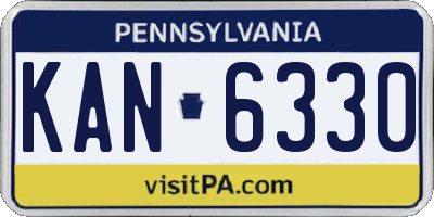 PA license plate KAN6330