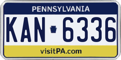 PA license plate KAN6336