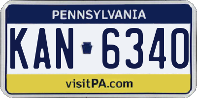 PA license plate KAN6340