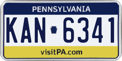 PA license plate KAN6341