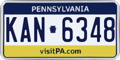PA license plate KAN6348