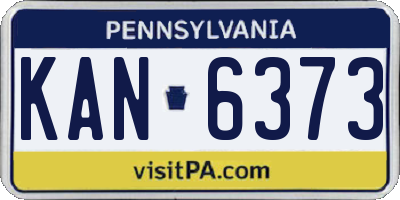 PA license plate KAN6373