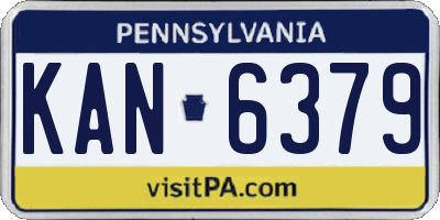 PA license plate KAN6379