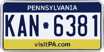 PA license plate KAN6381
