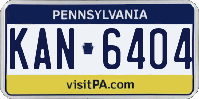 PA license plate KAN6404