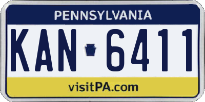 PA license plate KAN6411