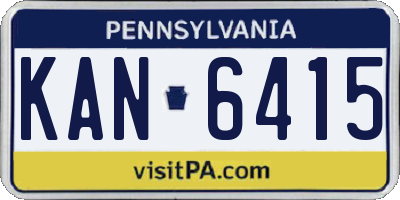 PA license plate KAN6415