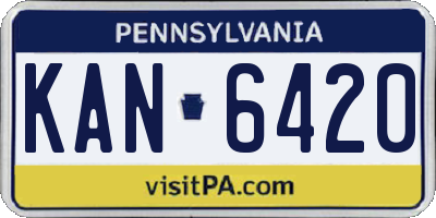 PA license plate KAN6420