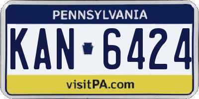 PA license plate KAN6424