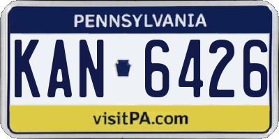 PA license plate KAN6426