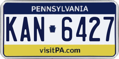 PA license plate KAN6427