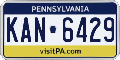 PA license plate KAN6429