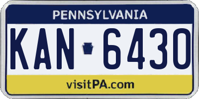 PA license plate KAN6430