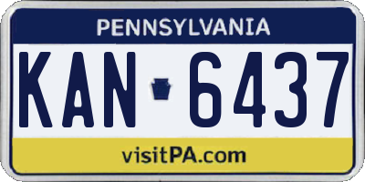 PA license plate KAN6437